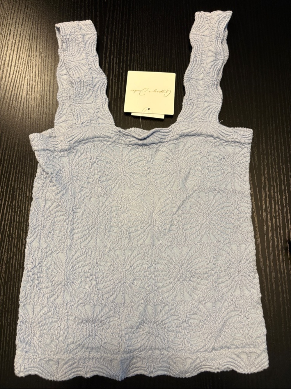 Gypsy & Jade Light Blue Textured Sleeveless Top - Size Small - Picture 6 of 9